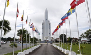 L'entrée du centre spatial guyanais à Kourou.
