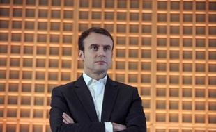 Le ministre de l'Economie Emmanuel Macron lors des voeux à la presse le 29 janvier 2015 à Paris