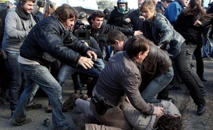 Tournage de la quatrième saison de la série «Engrenages», le 25 octobre 2011.
