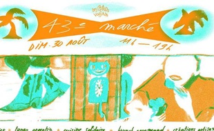 Visuel coloré pour le marché & le bal tango des Grands Voisins