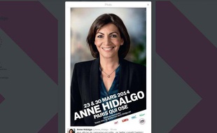 L'affiche de campagne d'Anne Hidalgo, candidate PS à la Mairie de Paris.