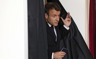 Emmanuel Macron a voté au Touquet à l'occasion des élections européennes, le 26 mai 2019.