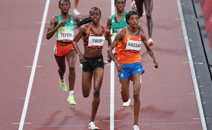 Agnes Tirop lors des Jeux olympiques de Tokyo cet été.
