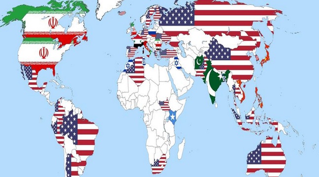 Quel Est Le Plus Grand état Des états Unis Dans la carte du monde des «grands Satans», on ne voit que les Etats-Unis