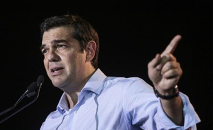 Alexis Tsipras lors d'un meeting électoral le 3 septembre 2015 à Athènes