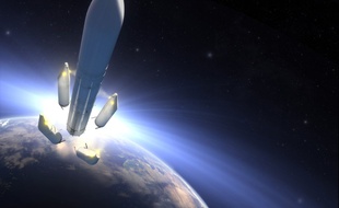 Vue d'artiste de la future fusée Ariane 6.