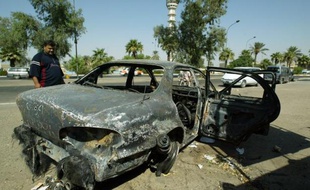 Le site où des "mercenaires" de la société de sécurité privée américaine Blackwater ont ouvert le feu, à Bagdad le 24 septembre 2007, tuant des civils