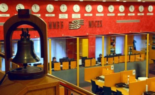 La Bourse de Moscou, le 15 janvier 2009