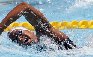 La nageuse française Coralie Balmy, lors des championnats du monde de natation de Rome, le 26 juillet 2009.