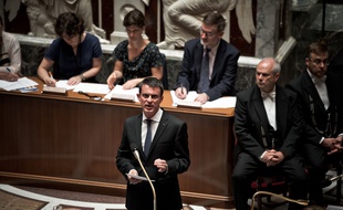 Manuel Valls lors des questions au gouvernement au palais Bourbon le 20 juillet 2016.
