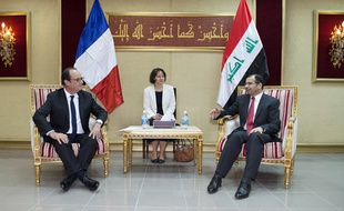 Lors de sa visite en Irak, François Hollande a rencontré le porte-parole du parlement irakien, Salim al-Juburi.