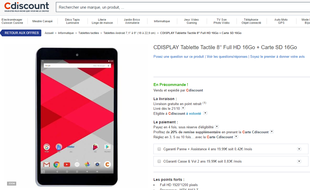 La tablette Cdisplay de Cdiscount.