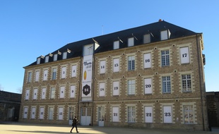 Le calendrier de l'Avent dans la cour du château à Nantes