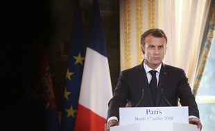 Emmanuel Macron lors d'une conférence à l'Elysée, le 17 juillet 2018.