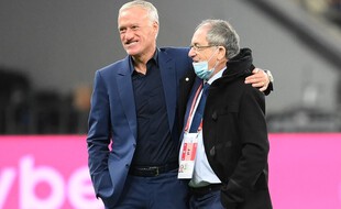 Didier Deschamps et Noël Le Graët, en septembre 2021 à Kiev.