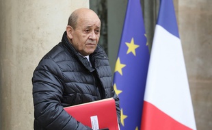 Jean-Yves Le Drian quittant l'Elysée, le 11 décembre 2019