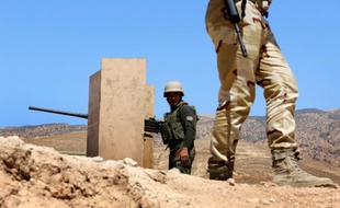 Des combattants pershmergas kurdes le 17 août 2015 à Sinjar