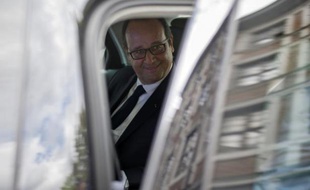 Le président de la République François Hollande le 4 août 2014 à Liège en Belgique