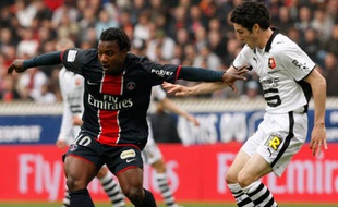 Stephane Sessegnon du PSG face à Rennes, le 03 mai 2009.