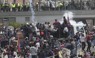 Violences à Quito lors des manifestations du 11 octobre 2019.