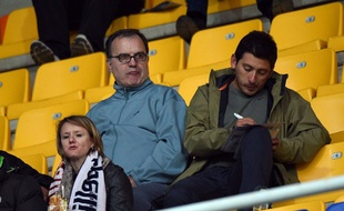 Marcelo Bielsa dans les tribunes du stade de la Mosson, à Montpellier le 11 avril 2014.