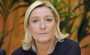 La présidente du Front National Marine Le Pen, le 2 octobre 2014 près de Clermont-Ferrand