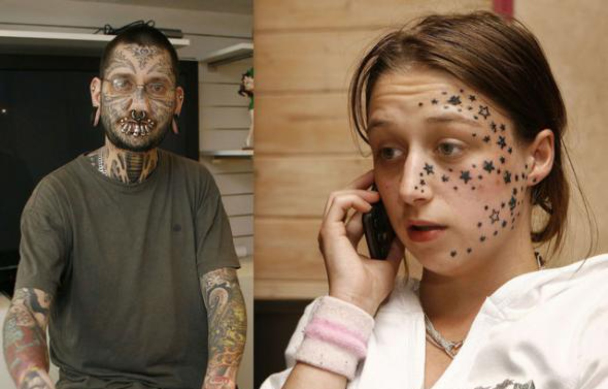 Femme Tatouée Visage Finalement, Kimberley pense s'être évanouie pendant le tatouage