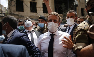 Emmanuel Macvron en visite à Beyrouth, le 6 août 2020.