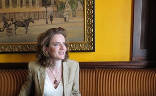 Paris, le 3 juillet 2014, Nathalie Kosciusko-Morizet, prÈsidente du groupe UMP au Conseil de Paris, fait le point sur les 100 premiers jours de la mandature d'Anne Hidalgo.