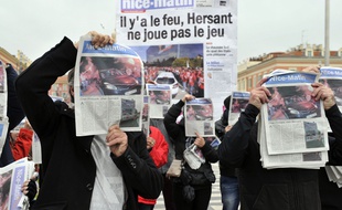 Une manifestation contre le plan de restructuration de «Nice-Matin», le 30 novembre 2013.