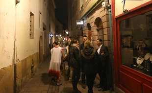 Strasbourg le 09 03 2014. Dans les rues de Strasbourg la nuit.