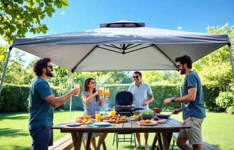 Apéro, barbecue, déjeuner dehors ? Cette tonnelle pliante en promo est votre meilleure alliée