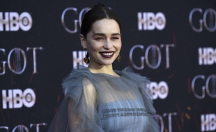 Emilia Clarke lors de l'avant-première de l'ultime saison de «Game Of Thrones» à New York le 3 avril 2019.