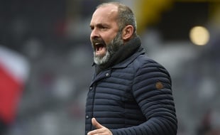 Pascal Dupraz, l'entraîneur du TFC, lors du match de Coupe de France contre Nice, le 6 janvier 2018 au Stadium de Toulouse.