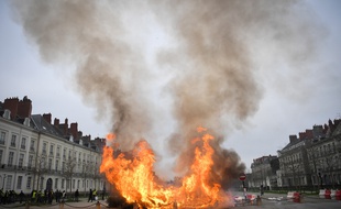 Incendie d'un dépôt de sapins de Noël usagés, cours Saint-André.