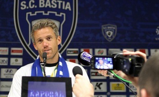 Mickaël Landreau en conférence de presse après son dernier match de L1.