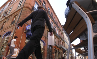 La rue Pargaminières à Toulouse. recemment reamenage pour la pietonisation du centre ville. Toulouse, FRANCE-3/09/13