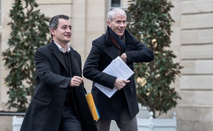 Le ministre de l’Action et des Comptes publics Gérald Darmanin et son collègue de la Culture Franck Riester.