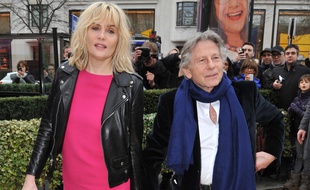 Emmanuelle Seigner et Roman Polanski à leur arrivée aux Césars, en 2014.
