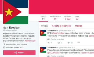 Compte Twitter du faux pays de San Escobar.