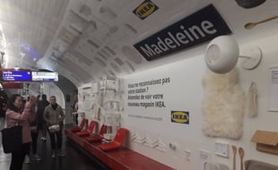 L'installation publicitaire d'Ikea à la station Madeleine