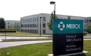 Une vue générale du siège du groupe pharamceutique Merck, à Lansdale, aux Etats-Unis, en 2002