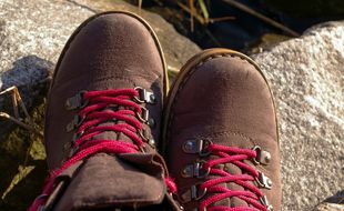 Des chaussures de randonnée. Illustration.