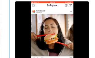 Une capture d'écran de la pub de Burger King.