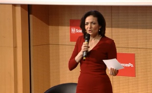 La numéro 2 de Facebook, Sheryl Sandberg à Sciences Po Paris, le 14 avril 2014.