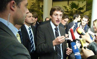 Jean Sarkozy au conseil général des Hauts-de-Seine, après son élection comme administrateur de l'Epad, le 23 octobre 2009.