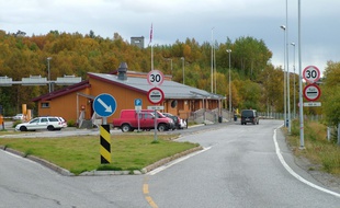 Le poste-frontière de Storskog, entre la Russie et la Norvège.