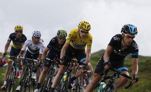 Richie Porte, Chris Froome, Alejandro Valverde, Nairo Quintana et Alberto Contador, le 18 juillet 2013, sur le Tour de France.
