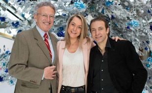 Nelson Monfort, Annick Dumont et Philippe Candeloro, journalistes et consultants France Televisions pour les JO de Sotchi.