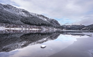 Loch Lubnaig sous la neige, dans les highlands écossais, le 22 janvier 2019